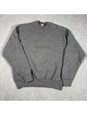 BVD Sweatshirt Mens XL Gray Long Sleeve Cotton Poly Made In USA Blank Vintage